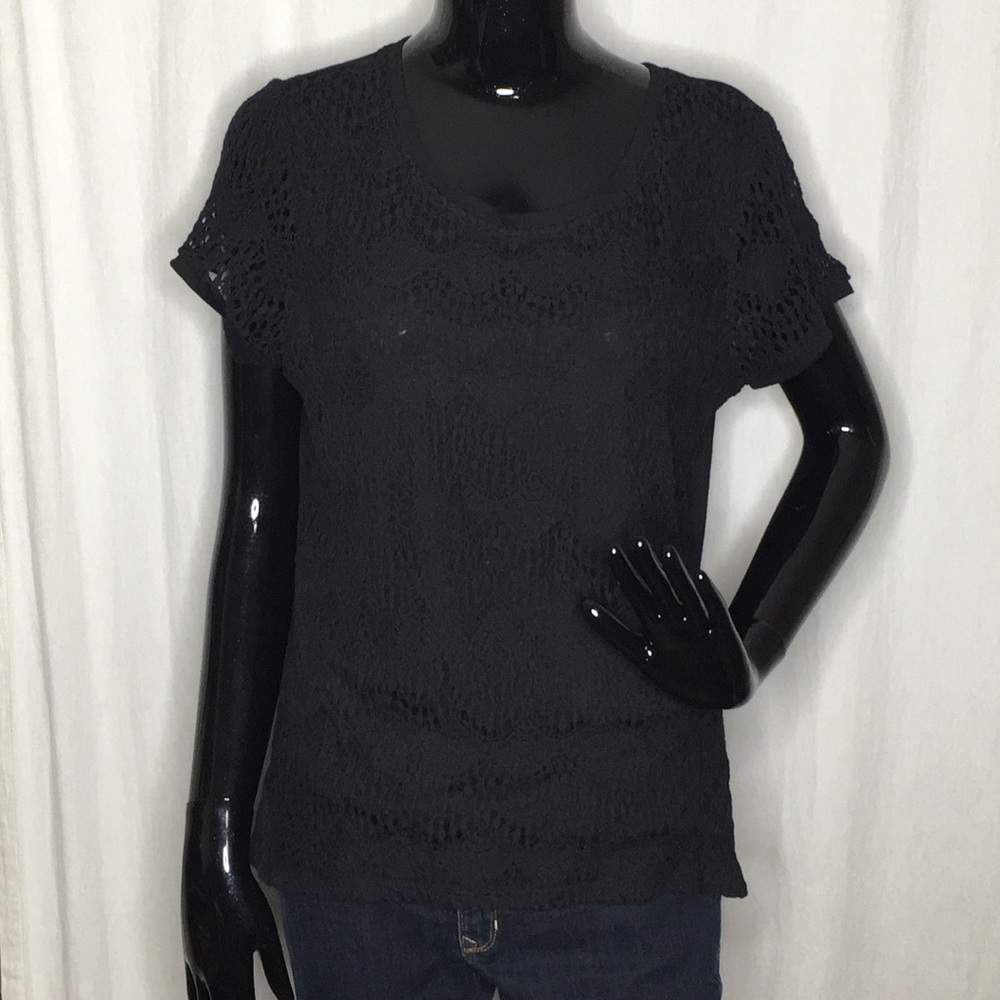 89th & Madison crochet/lace T-shirt